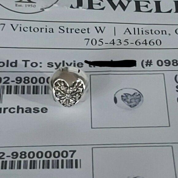 Pair of PANDORA *RETIRED*Sterling Silver Heart of Winter Clip w/cz's 796388CZ - Picture 1 of 10